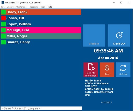 Screenshot of Time Clock MTS 1.0.1