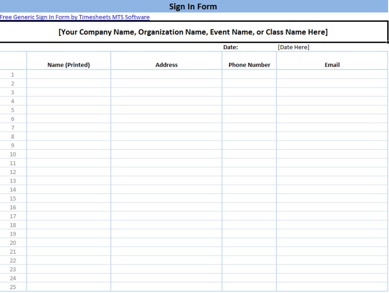 It's just a photo of Printable Sign in Sheet in generic It's just a picture of Printable Sign in Sheet in generic