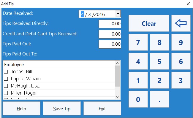 Tracking Tips and Gratuities