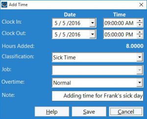 Adding a Sick Day