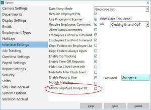 Enable the Match Unique ID Setting