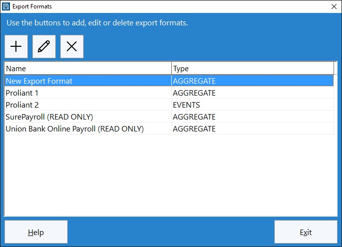 Data Export Formats