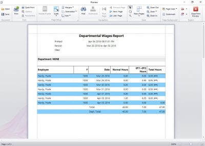 The Departmental Wages Report