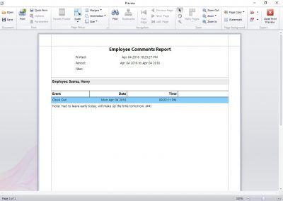 Employee Note Report