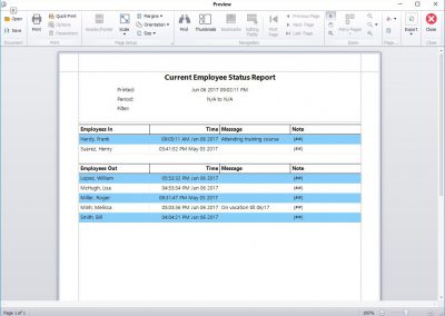 Employee Status Report