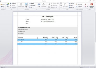 Job Costing Report