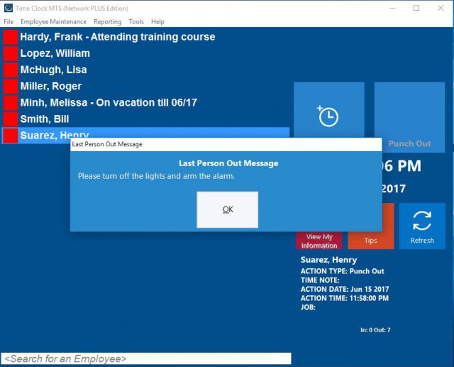 Last Person Out Lab Sign Examples New Features Archives - Time Clock MTS