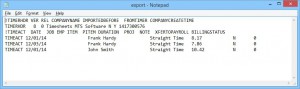 The Time Clock Data Export File