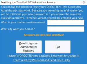 Resetting a Forgotten Password