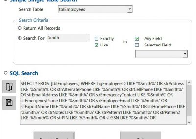 Search Time Clock Database