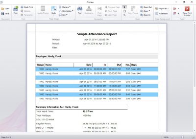 Simple Attendance Report