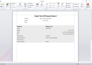 The Single Time Off Request Report
