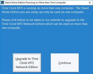 Time Clock Computer Stand Stand Alone Edition Running on More than One Computer - Time Clock MTS