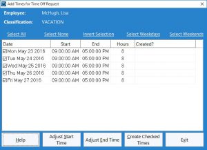 Figure 3 - All Times Selected