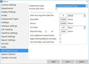 Adding a Sick Time Accrual Scheme