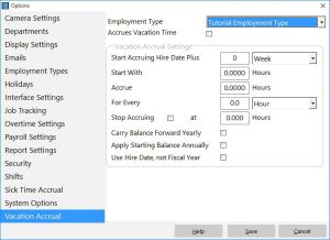 Adding a Vacation Accrual Scheme