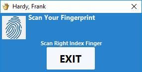 If you're using a fingerprint scanner with Time Clock MTS employees will use this screen to verify their fingerprint.